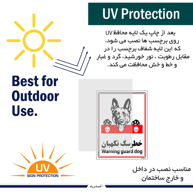 برچسب ایمنی مستر راد طرح خطر سگ نگهبان مدل HSE-OSHA-002