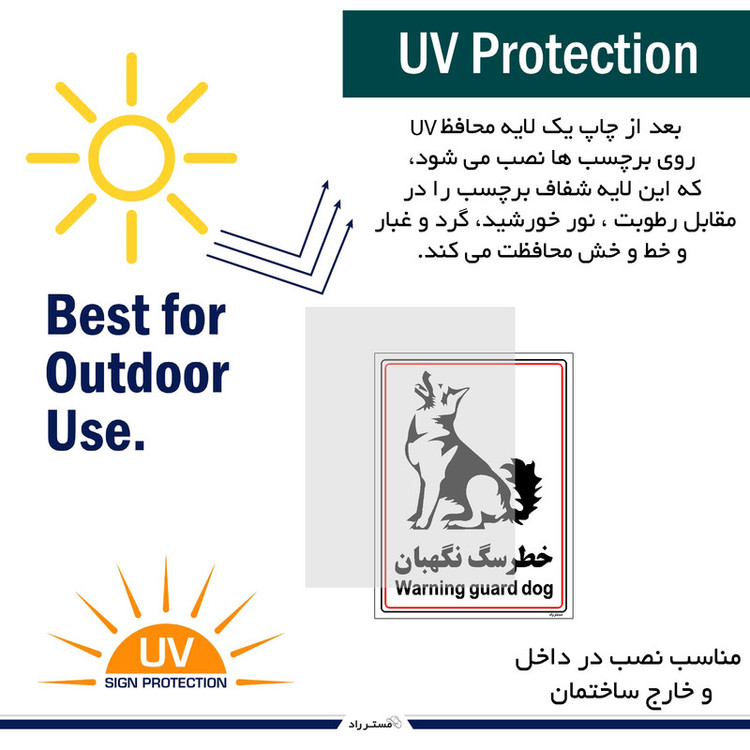 برچسب ایمنی مستر راد طرح خطر سگ نگهبان مدل HSE-OSHA-021