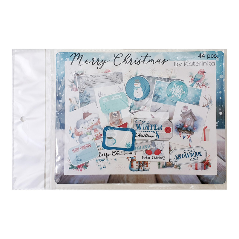 برچسب کاترینکا طرح برش خورده بولت ژورنال و اسکرپ بوک مدل Merry Christmas بسته 44 عددی