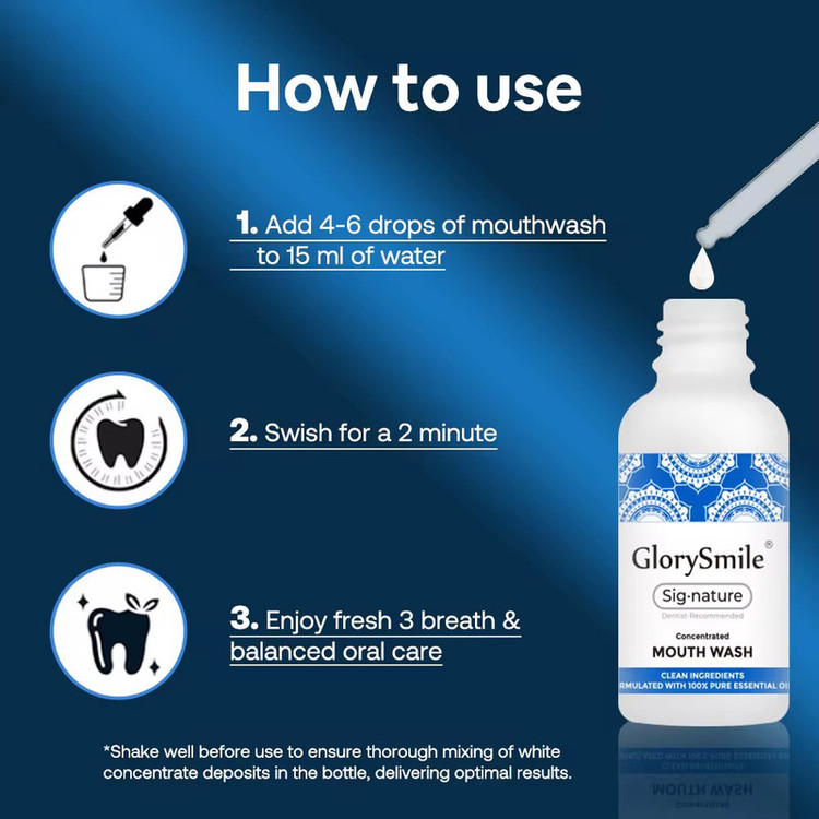 دهان شویه گلوری اسمایل مدل Concentrated Mouth Wash حجم 30 میلی لیتر