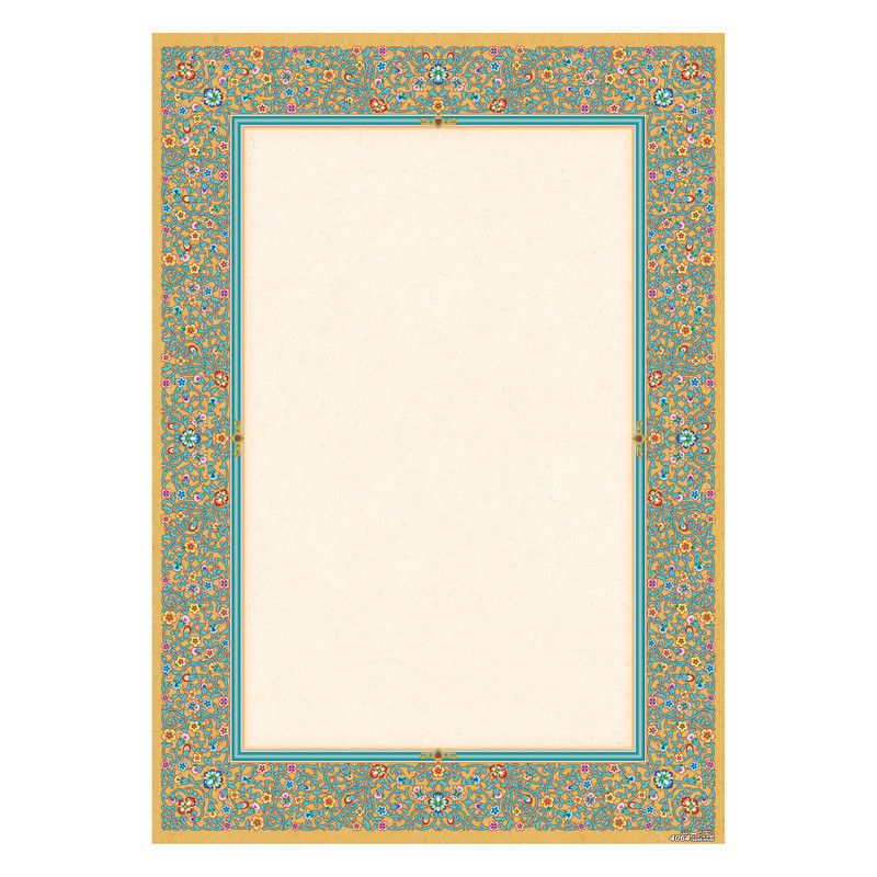 کاغذ تذهیب A4 خانه تذهیب مدل گلستان کد 4064 بسته 20 عددی