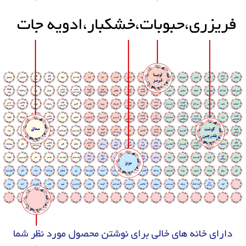 برچسب نظم دهنده آشپزخانه مستر راد طرح گل کد 1312 مجموعه 180 عددی