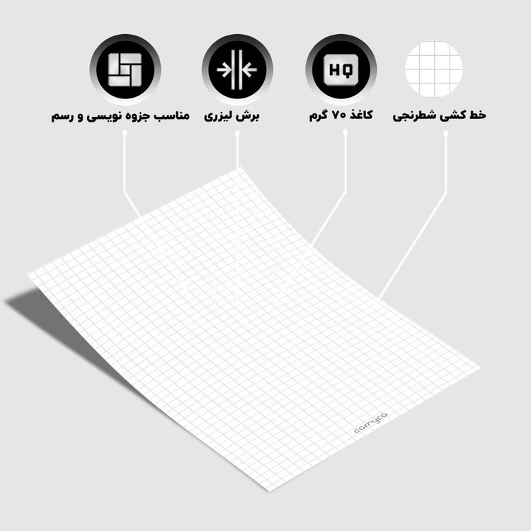 کاغذ شطرنجی A4 کارنیکا طرح graph بسته 50 عددی