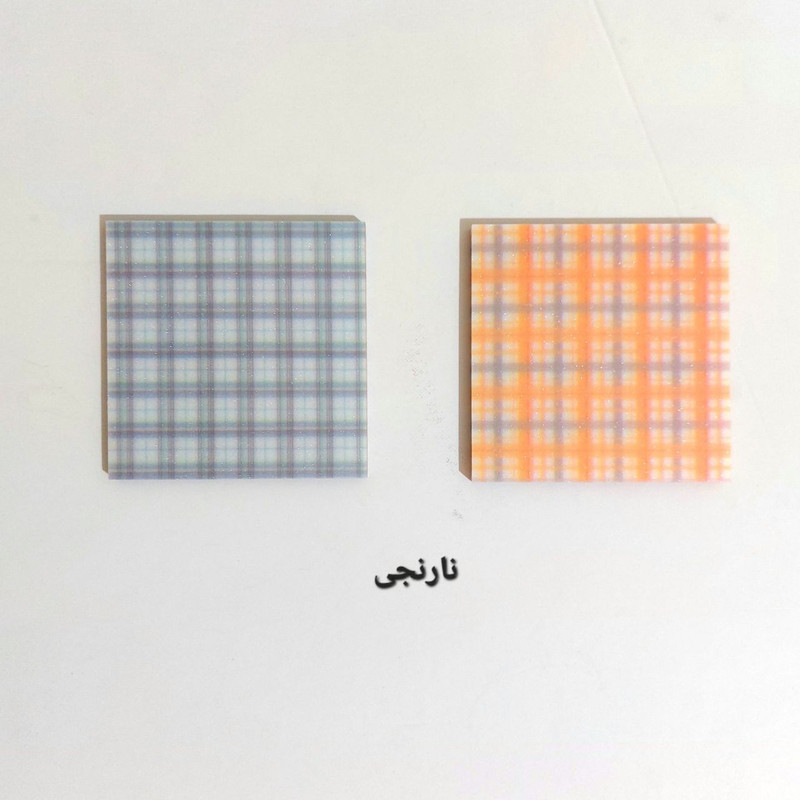 کاغذ یادداشت چسب دار مدل چهارخونه طرح استیک نوت شفاف سایز 7.6x7.6 سانتی متر مجموعه ۲ عددی