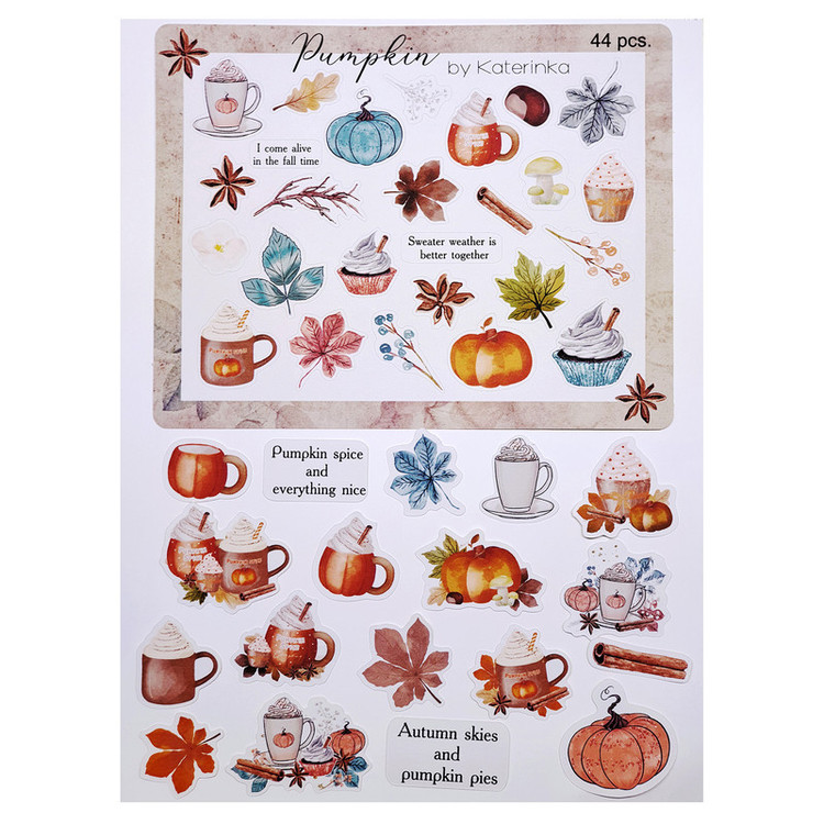 برچسب کاترینکا طرح برش خورده بولت ژورنال و اسکرپ بوک مدل Pumpkin بسته 44 عددی
