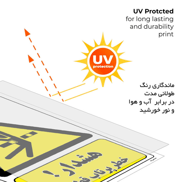 برچسب ایمنی مستر راد طرح هشدار خطر پرتاب قطعه مدل HSE-OSHA-127