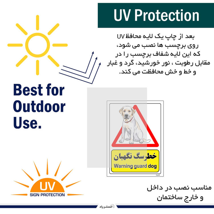 برچسب ایمنی مستر راد طرح خطر سگ نگهبان مدل HSE-OSHA-192