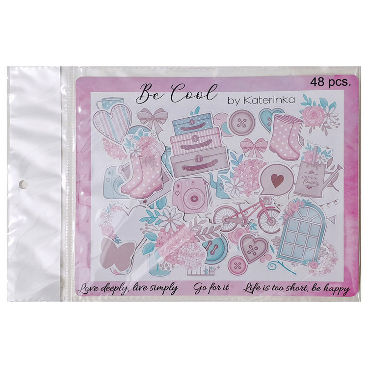 برچسب کاترینکا طرح برش خورده بولت ژورنال و اسکرپ بوک مدل Be cool بسته 48 عددی