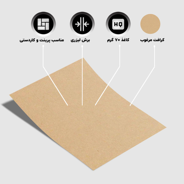 کاغذ کرافت A4 کارنیکا طرح وینتج بسته 50 عددی