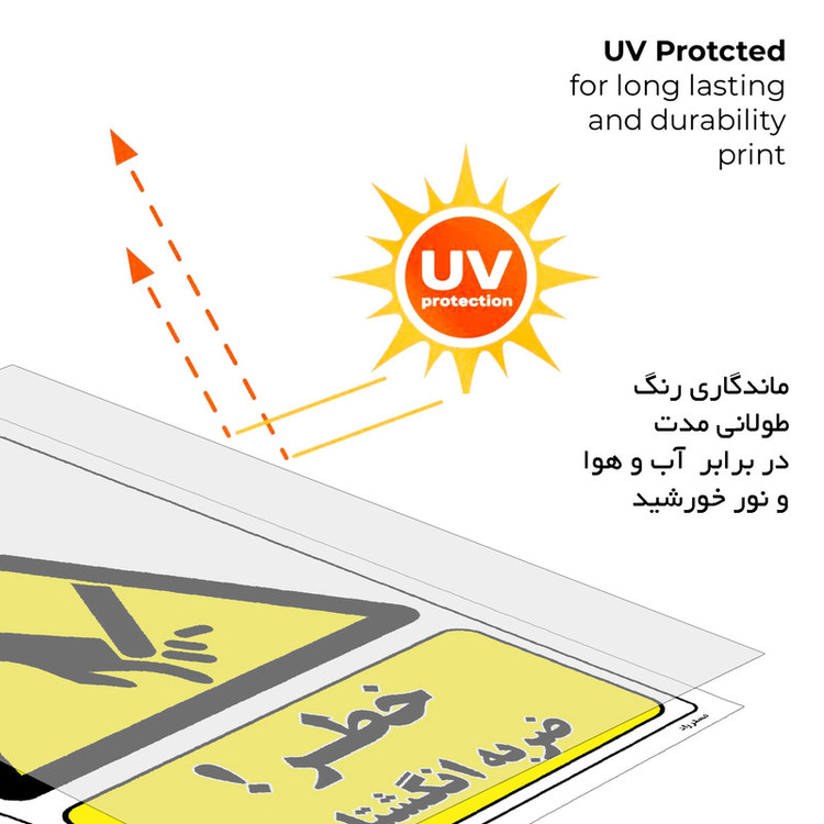 برچسب ایمنی مستر راد طرح خطر ضربه انگشتان مدل HSE-OSHA-359