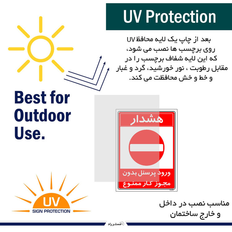 برچسب ایمنی مستر راد طرح ورود پرسنل بدون مجوز کار ممنوع مدل HSE-OSHA-1108