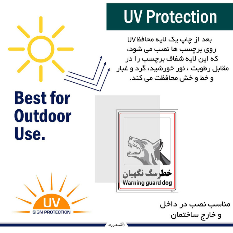 برچسب ایمنی مستر راد طرح خطر سگ نگهبان مدل HSE-OSHA-025