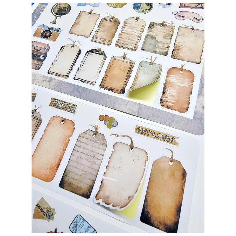 برچسب کاترینکا طرح برش خورده بولت ژورنال و اسکرپ بوک مدل Junk Journal بسته 45 عددی