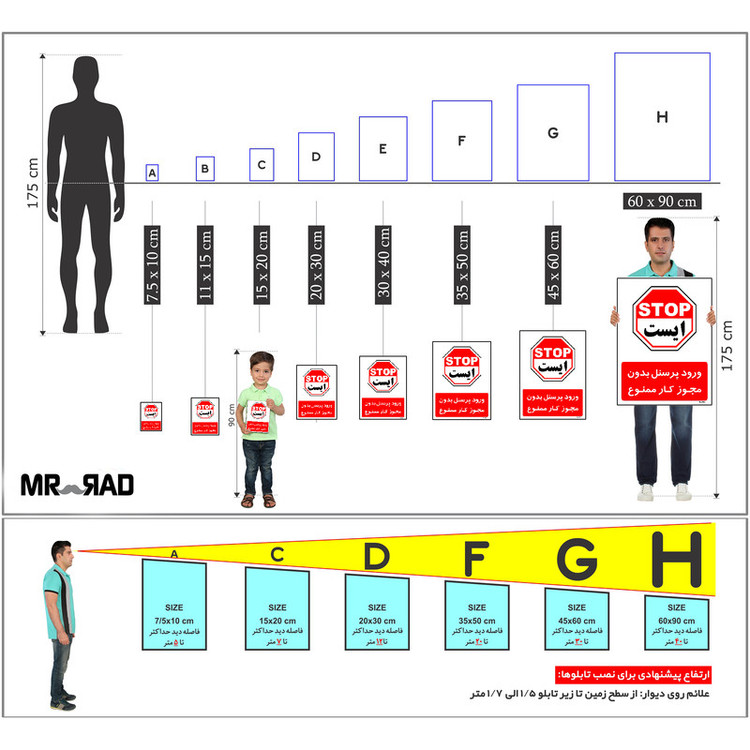 برچسب ایمنی مستر راد طرح ورود پرسنل بدون مجوز کار ممنوع مدل HSE-OSHA-1112