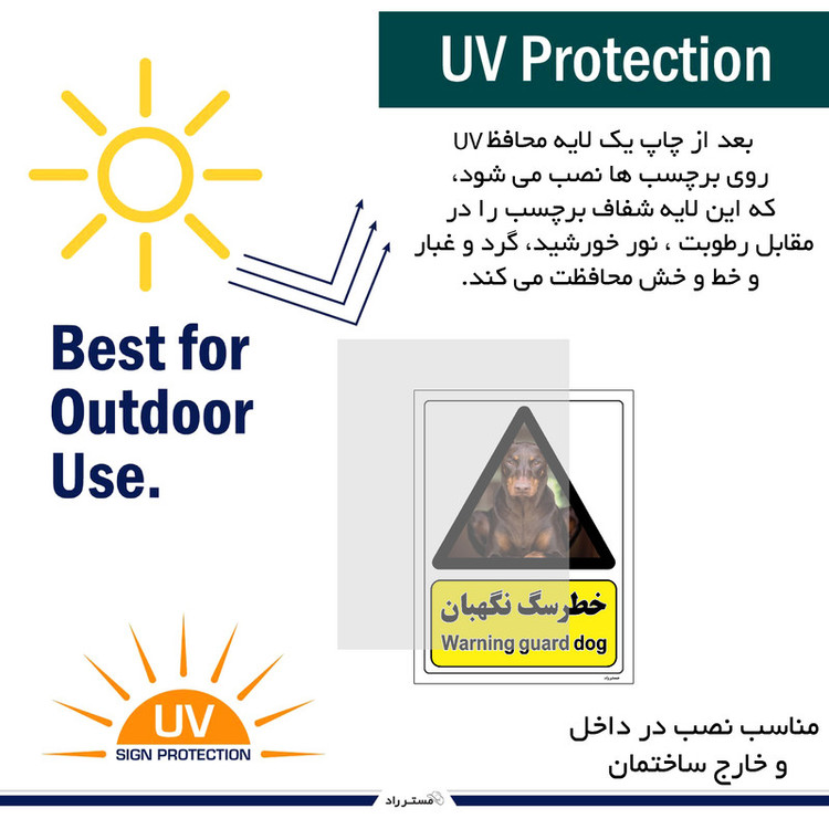 برچسب ایمنی مستر راد طرح خطر سگ نگهبان مدل HSE-OSHA-082