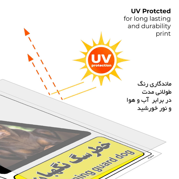 برچسب ایمنی مستر راد طرح خطر سگ نگهبان مدل HSE-OSHA-082