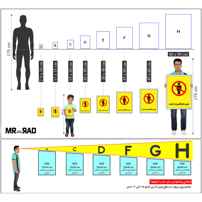 برچسب ایمنی مستر راد طرح بدون هماهنگی وارد نشوید مدل HSE-OSHA-1195