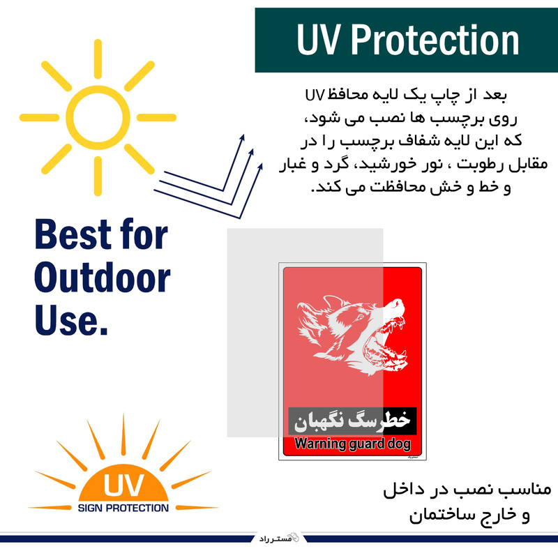 برچسب ایمنی مستر راد طرح خطر سگ نگهبان مدل HSE-OSHA-161