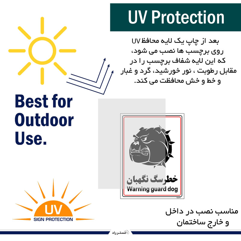 برچسب ایمنی مستر راد طرح خطر سگ نگهبان مدل HSE-OSHA-010