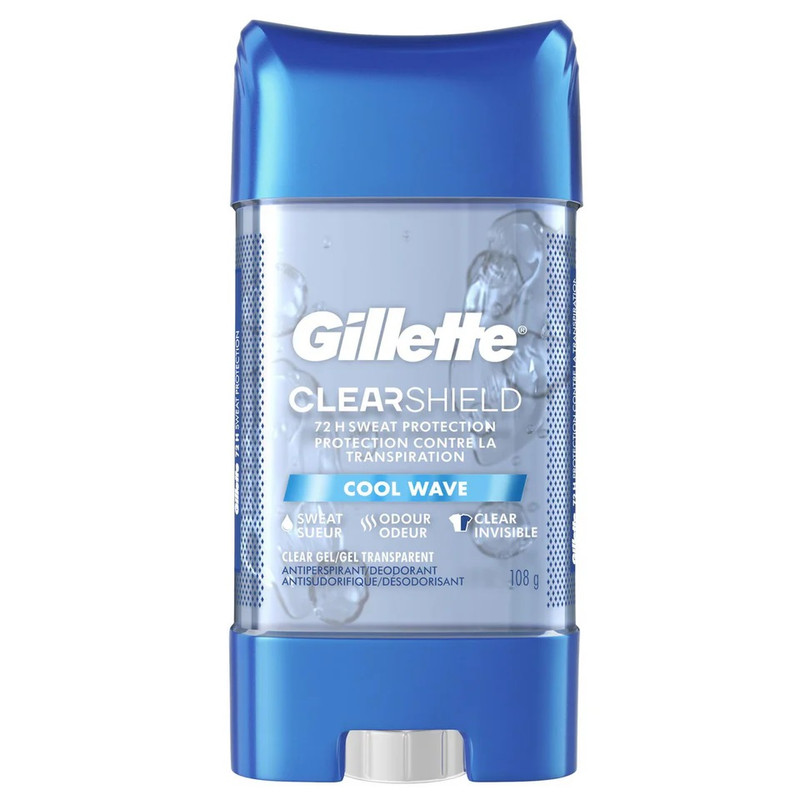 ژل شفاف ضد تعریق مردانه ژیلت مدل CLEAR SHIELD Cool Wave وزن 108 گرم