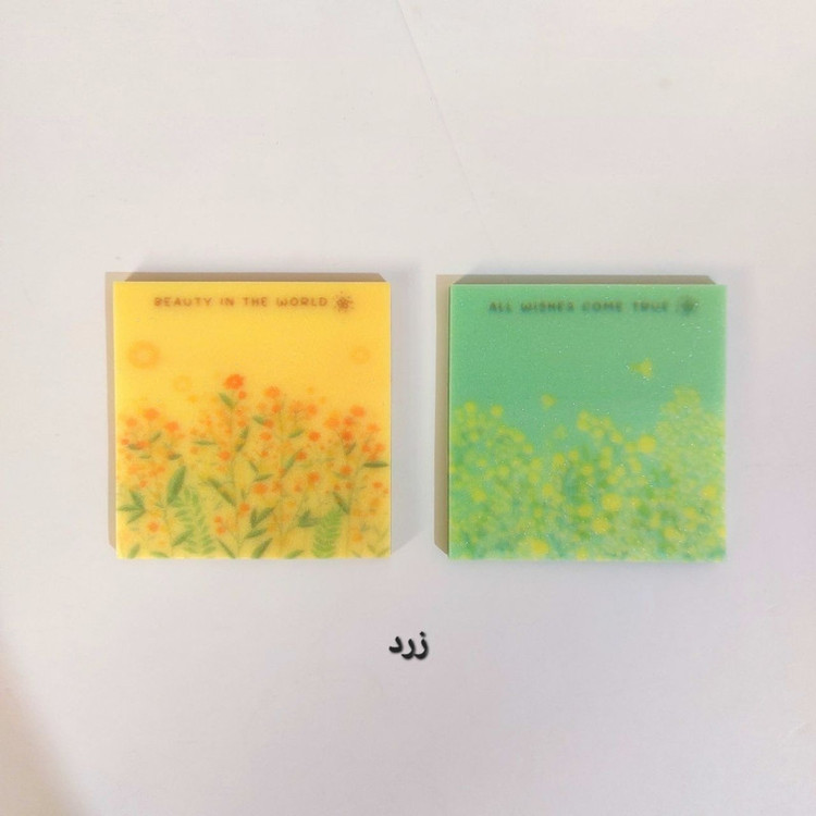 کاغذ یادداشت چسب دار طرح طبیعت سایز 7.5x7.5 سانتی متر بسته 2 عددی