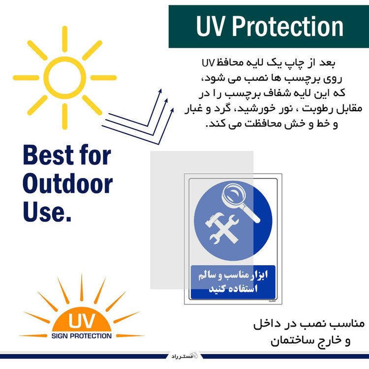 برچسب ایمنی مستر راد طرح مستطیل مدل HSE-OSHA-0007