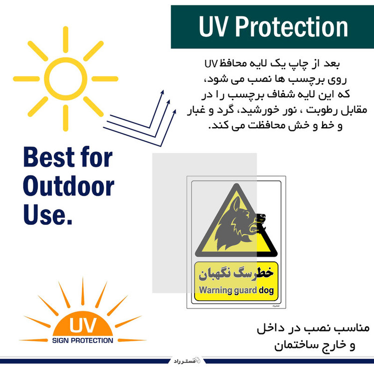 برچسب ایمنی مستر راد طرح خطر سگ نگهبان مدل HSE-OSHA-091