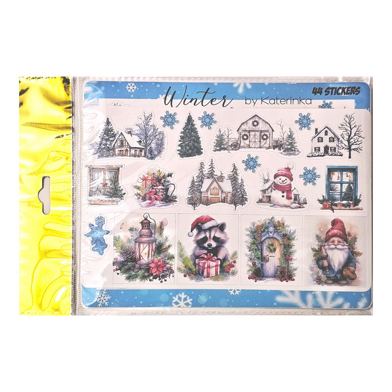 برچسب کاترینکا طرح برش خورده بولت ژورنال و اسکرپ بوک مدل Winter بسته 44 عددی