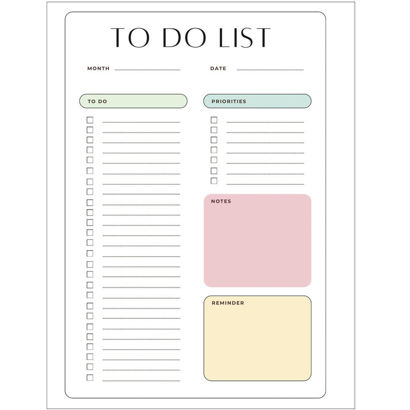 کاغذ یادداشت A5 مدل planner to do list کد 974 بسته 30 عددی