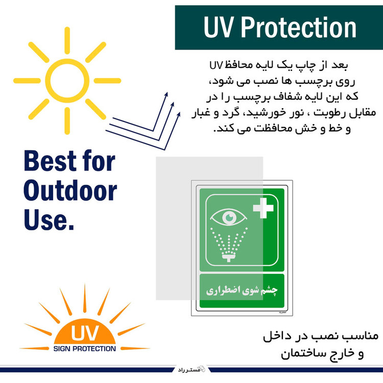 برچسب ایمنی مستر راد طرح چشم شویی اضطراری مدل HSE-OSHA-125