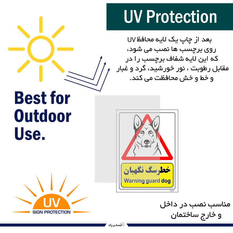 برچسب ایمنی مستر راد طرح خطر سگ نگهبان مدل HSE-OSHA-211