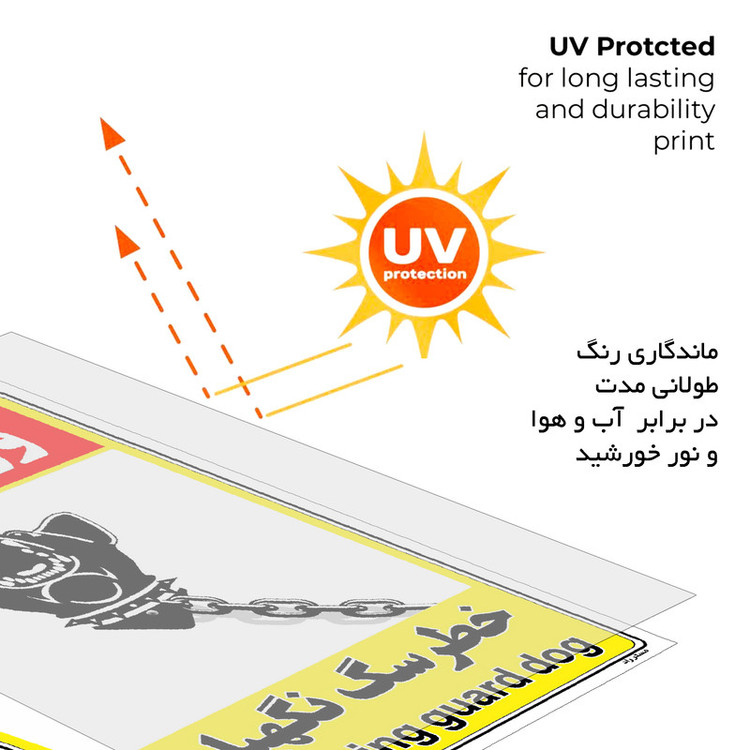 برچسب ایمنی مستر راد طرح خطر سگ نگهبان مدل HSE-OSHA-156