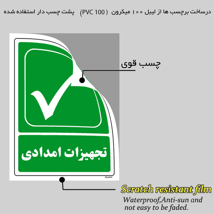 برچسب ایمنی مستر راد طرح تجهیزات امدادی مدل HSE-OSHA-174