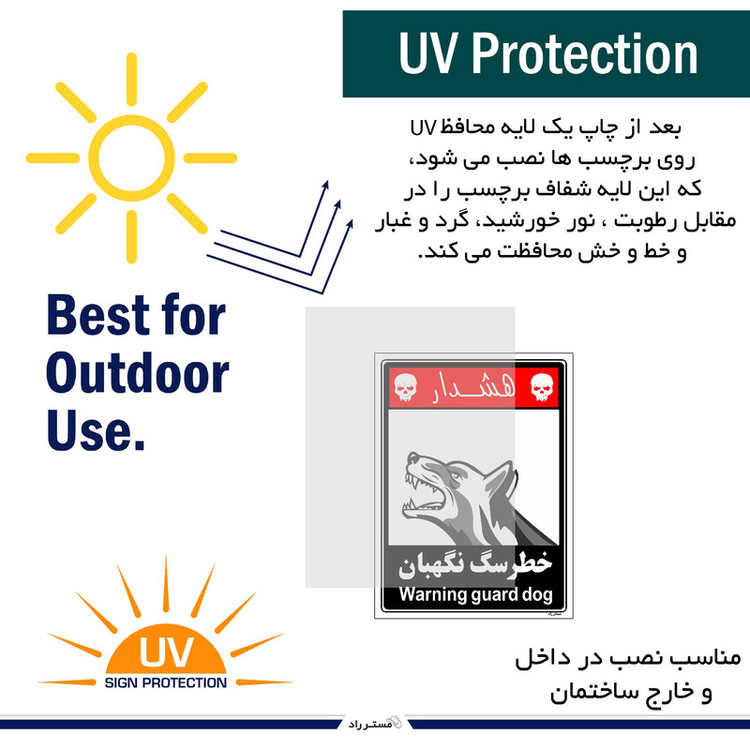 برچسب ایمنی مستر راد طرح خطر سگ نگهبان مدل HSE-OSHA-242