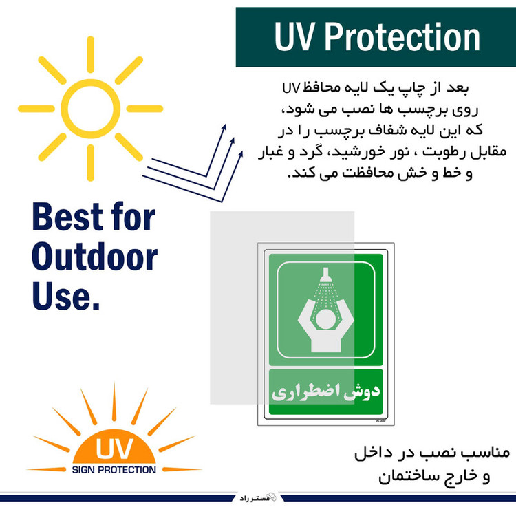 برچسب ایمنی مستر راد طرح دوش اضطراری مدل HSE-OSHA-0051