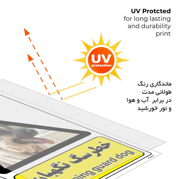 برچسب ایمنی مستر راد طرح خطر سگ نگهبان مدل HSE-OSHA-073