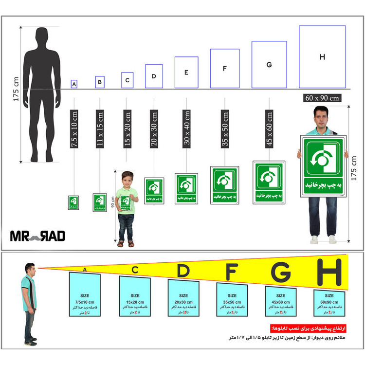 برچسب ایمنی مستر راد طرح به چپ بچرخانید مدل HSE-OSHA-206