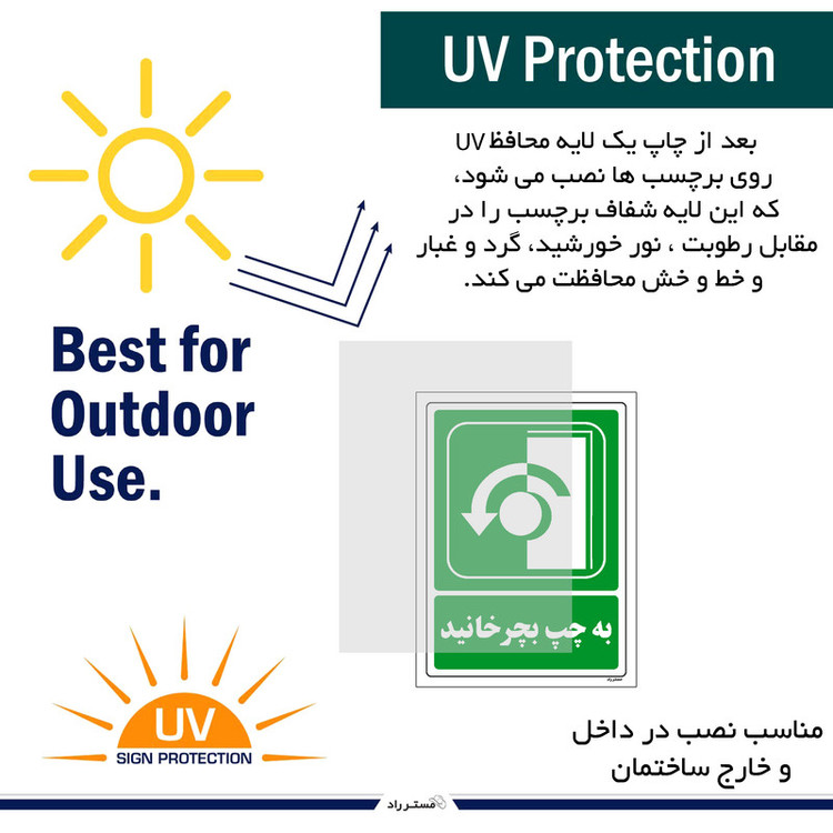 برچسب ایمنی مستر راد طرح به چپ بچرخانید مدل HSE-OSHA-206