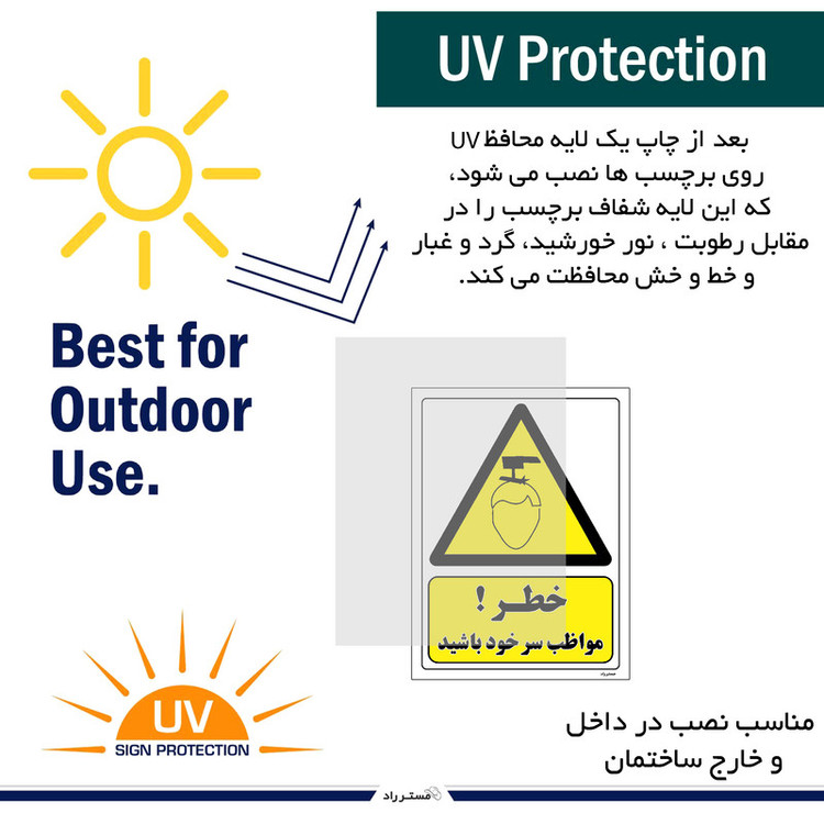 برچسب ایمنی مستر راد طرح خطر مواظب سر خود باشید مدل HSE-OSHA-294