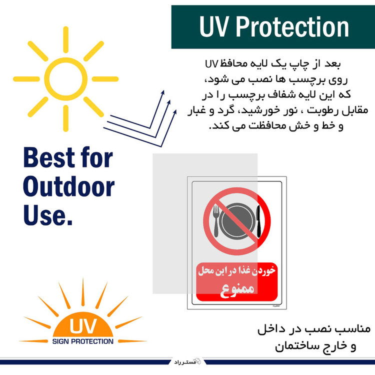 برچسب ایمنی مستر راد طرح خوردن غذا در این محل ممنوع مدل HSE-OSHA-0130