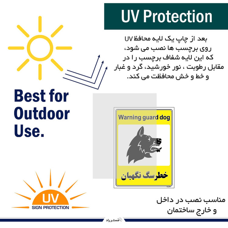 برچسب ایمنی مستر راد طرح خطر سگ نگهبان مدل HSE-OSHA-059