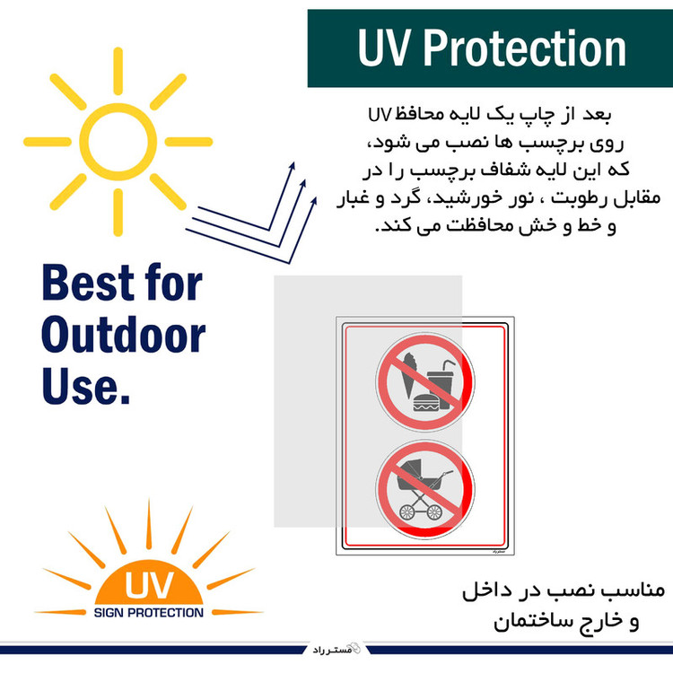 برچسب ایمنی مستر راد ورود با خوراکی و کالسکه ممنوع مدل HSE-OSHA-1001