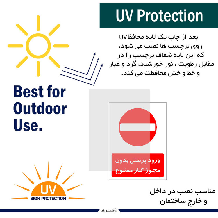 برچسب ایمنی مستر راد طرح ورود پرسنل بدون مجوز کار ممنوع مدل HSE-OSHA-1113