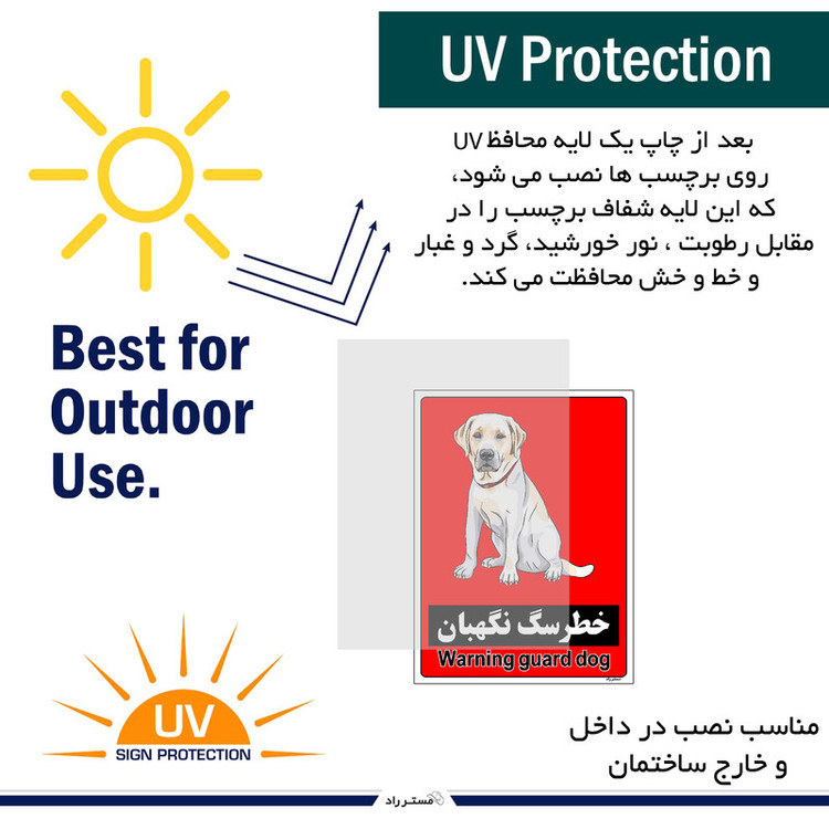 برچسب ایمنی مستر راد طرح خطر سگ نگهبان مدل HSE-OSHA-162