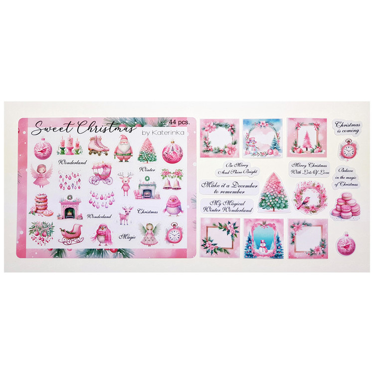 برچسب کاترینکا طرح برش خورده بولت ژورنال و اسکرپ بوک مدل Sweet Christmas بسته 44 عددی