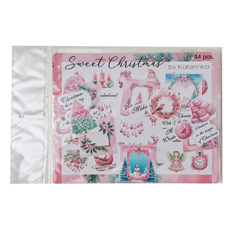 برچسب کاترینکا طرح برش خورده بولت ژورنال و اسکرپ بوک مدل Sweet Christmas بسته 44 عددی