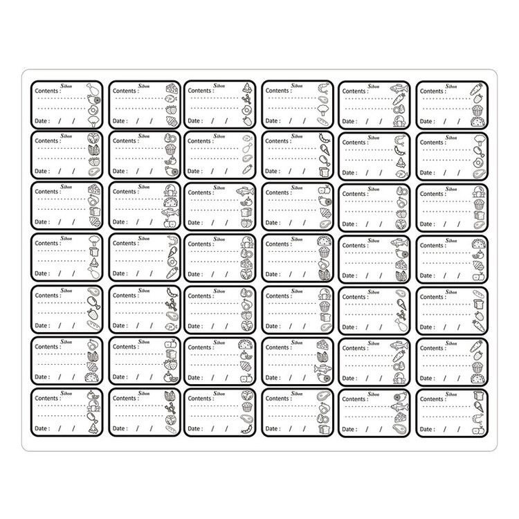 برچسب مدل فریزری طرح مواد غذایی کد CH40EN بسته 42 عددی