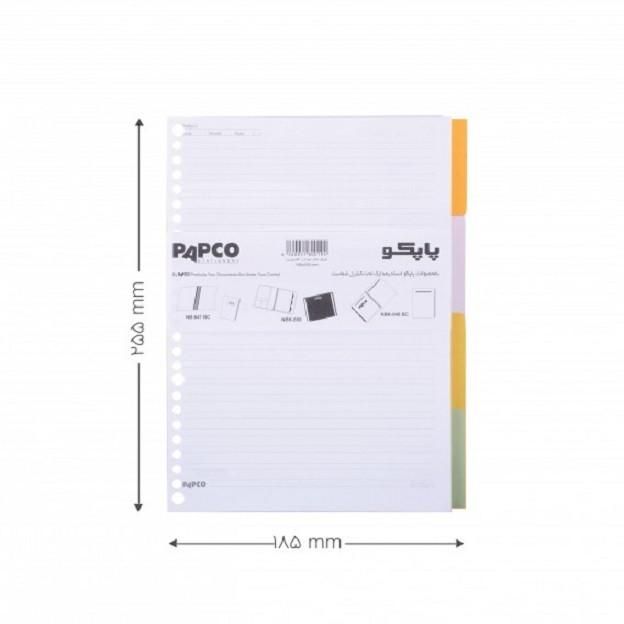کاغذ کلاسوری پاپکو مدل دو خط کد NB-606-SHE بسته 200 عددی