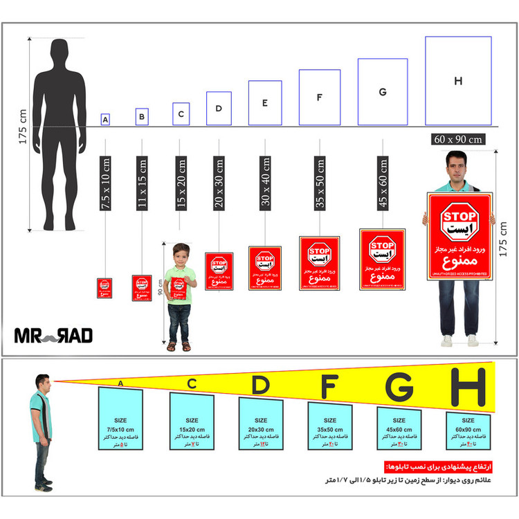 برچسب ایمنی مستر راد طرح ورود افراد غیرمجاز ممنوع مدل HSE-OSHA-1062