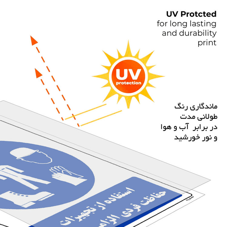 برچسب ایمنی مستر راد طرح استفاده از تجهیزلت حفاظت فردی الزامیاست مدل HSE-OSHA-0053